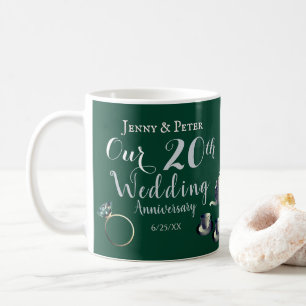20. Smaragd-Porzellan-Hochzeitstag Kaffeetasse
