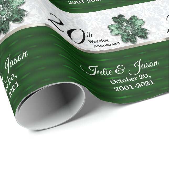 20. Smaragdgrüner Jahrestag | DIY Text Geschenkpapier (Rolleneckpunkt)
