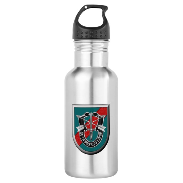 20. Special Forces Group "Im Flugzeug" Edelstahlflasche (Vorderseite)
