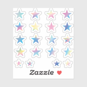 20 Stars Pastel Rainbow Hologramm Planner Aufkleber