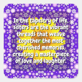 (20 Stk.) Zitat der Schwester (Geschenk der Schwes Quadratischer Aufkleber