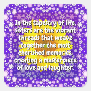 (20 Stk.) Zitat der Schwester (Geschenk der Schwes Quadratischer Aufkleber