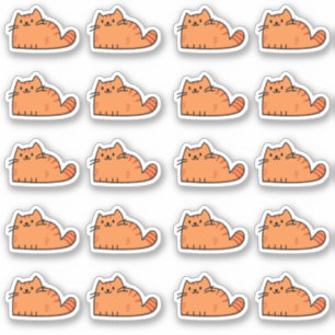 20 Süße Orange Katze Planer Aufkleber