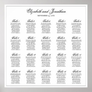 20 Tabelle Einfache Eleganz Hochzeitskarte Poster