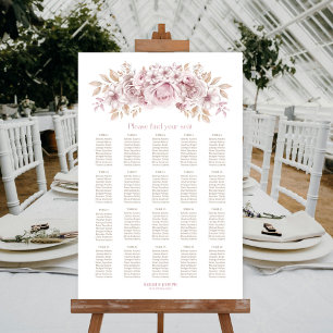 20 Tabelle Rosa Blütensitzkarte Poster
