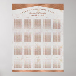 20 Tabelle Seating Chart Hochzeit Marmorkupfer Poster