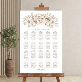 20 Tabelle Weiße Blumensträuße Poster