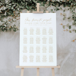 20 Tabellen Unsere Lieblings-Sitzkarte Poster