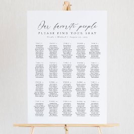 20 Tabellen Unsere Lieblings-Sitzkarte Poster