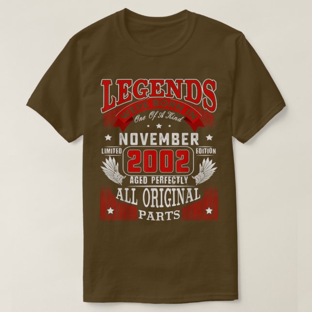 20 th Birthday Tee Legends Born In November 2002 2 (Design vorne)
