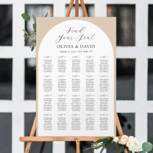 20 Tische Beige Arch Finden Sie Ihre Sitzkarte Poster
