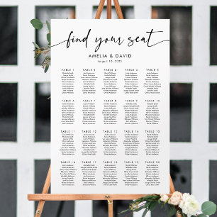 20 Tische Finde Deinen Platz Sitzplan Poster