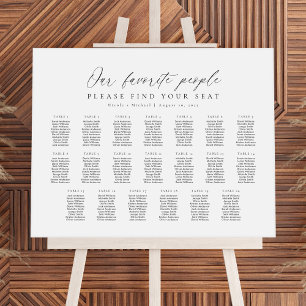 20 Tische Unser Lieblings-Personen Sitzplan Plan Poster
