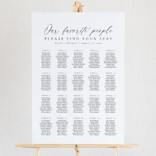 20 Tische Unser Lieblings-Personen-Sitzplan Poster
