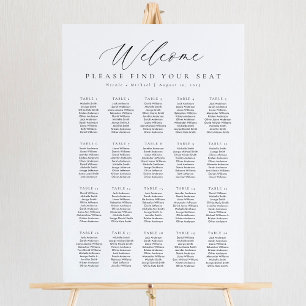 20 Tische Willkommen Sitzplan Poster