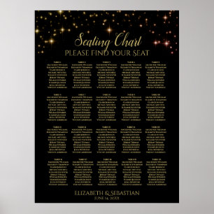 20 Tischschimmernde Glitzern Hochzeitskarte Poster