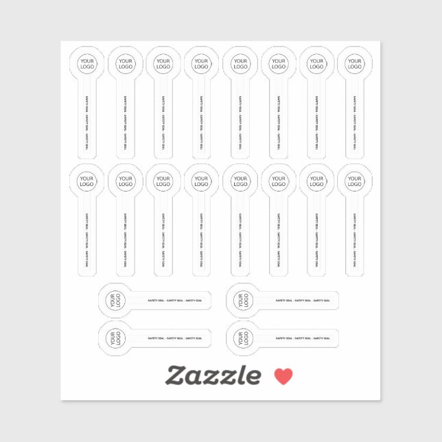 20 Transparente Siegel für die Sicherheit von weiß Aufkleber (Blatt)