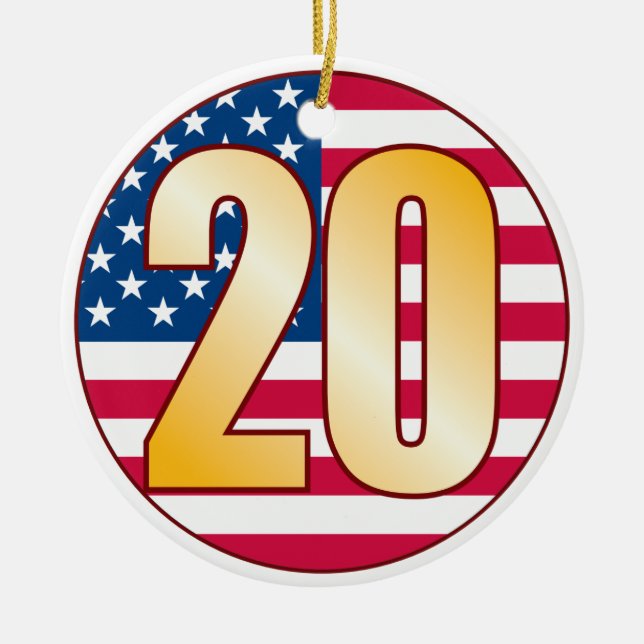 20 USA-Gold Keramikornament (Vorne)