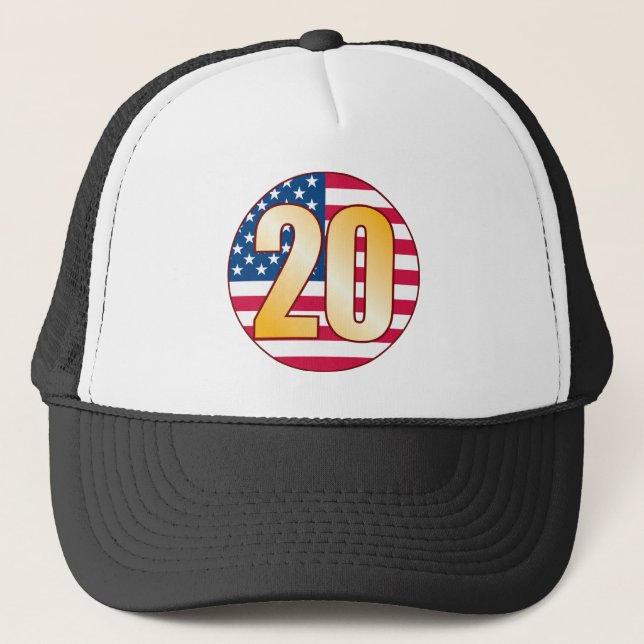 20 USA-Gold Truckerkappe (Vorderseite)