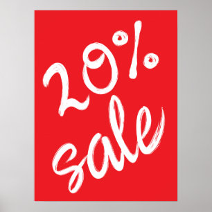 20 % Verkaufsabonnement, 18x24 Red Sale Poster