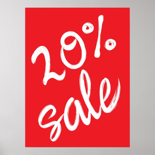 20 % Verkaufsabonnement, 18x24 Red Sale Poster (Vorne)