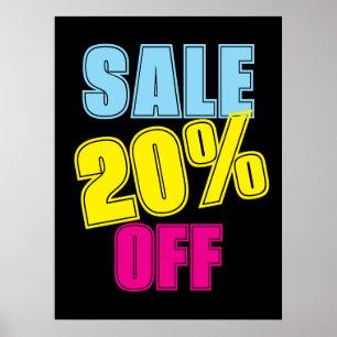 20% Verkaufsabrechnung, Einzelhandelsverkauf Besch Poster