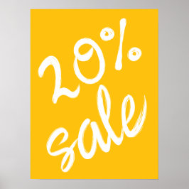 20 % Verkaufszeichen, 18 x 24 Gelb Verkauf Poster