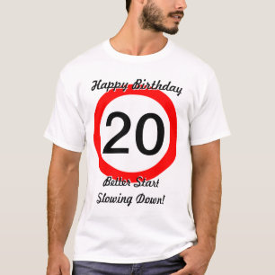 20. Verkehrsschild-Höchstgeschwindigkeit des T-Shirt
