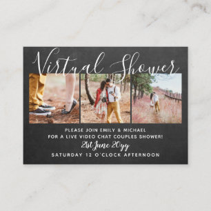 20 Virtual Shower FOTO Hochzeit Live Chat Budget Hinweiskarte