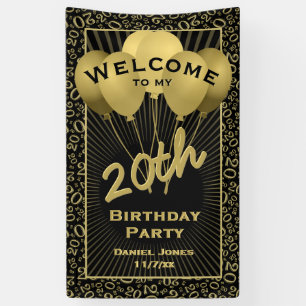 20. Willkommensmuster Black & Gold Random Number P Banner