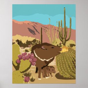 20"x16" Südwesten Javelina Poster