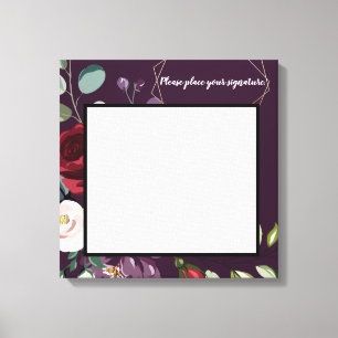 20"x20" Signatur-Leinwand Pflaume Lila Rosen Gold Leinwanddruck