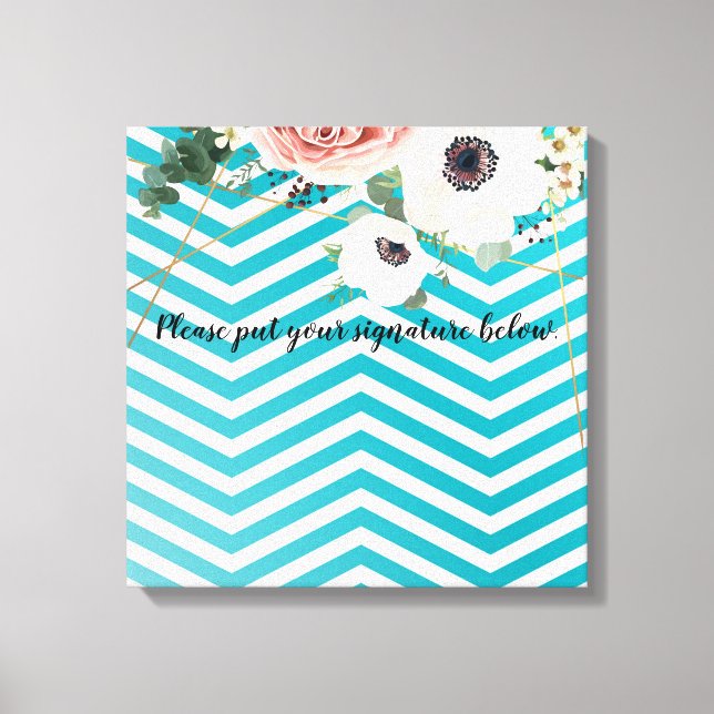 20"x20" Signature CanvasGeometrische Rose Zickzack Leinwanddruck (Vorderseite)