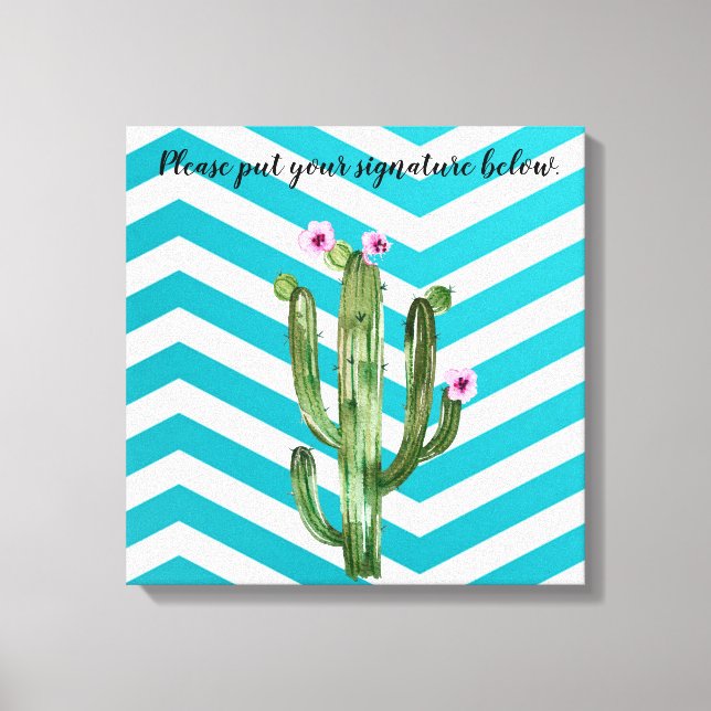 20"x20" Signature-Leinwand Boho Cacti Cactus Succu Leinwanddruck (Vorderseite)