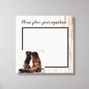 20"x20" Signature Leinwand Boots Country Rustic We