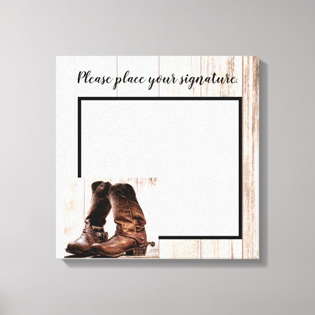20"x20" Signature Leinwand Boots Country Rustic We (Vorderseite)