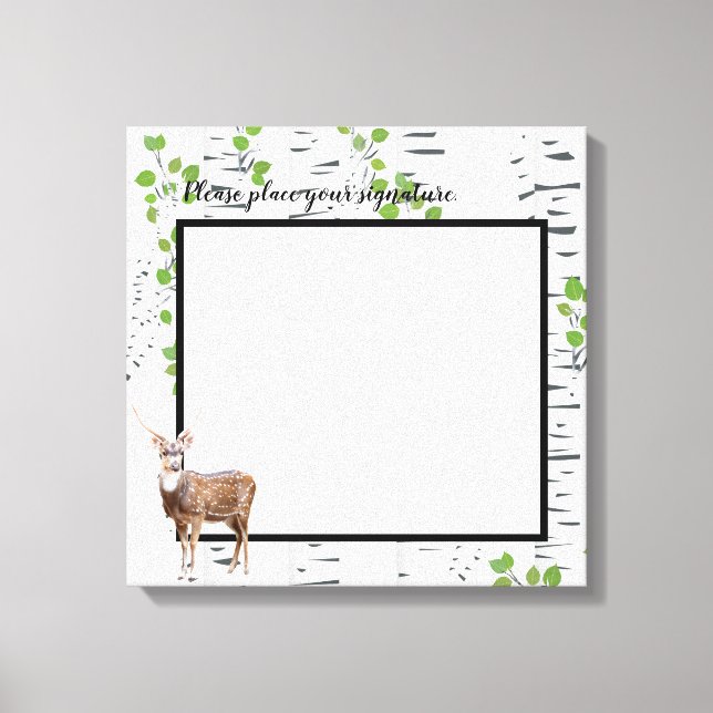 20"x20" Signature-Leinwand Deer Doe Buck Woodland  Leinwanddruck (Vorderseite)