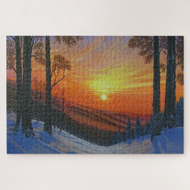 20"x30" Puzzle - "Sonnenuntergang über schneebedec (Horizontal)