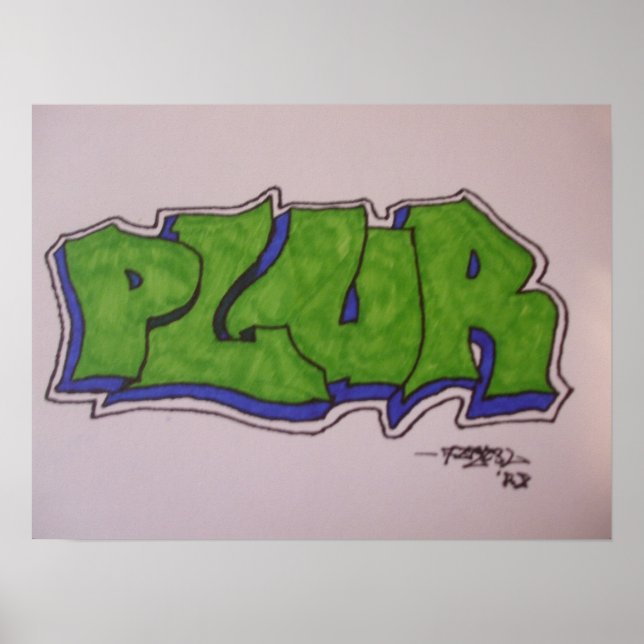 20 x 15 PLUR Graffiti Poster (Vorne)