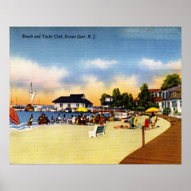 20 x 16 Beach and Yacht Club Ocean Gate NJ Poster (Vorne)