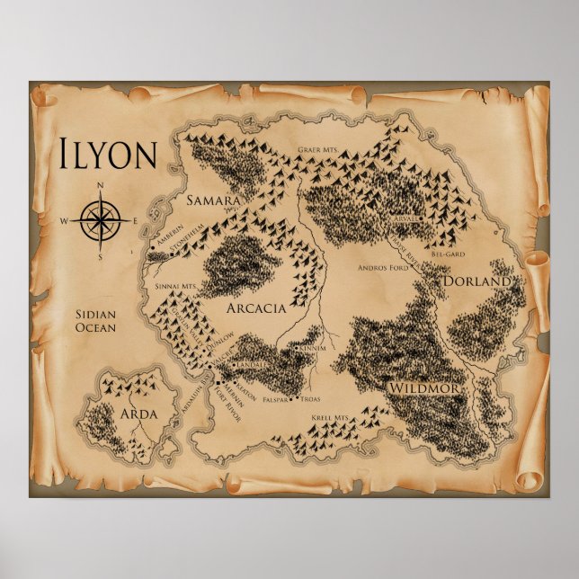 20" x 16" Ilyon Map Poster (Matte) (Vorne)