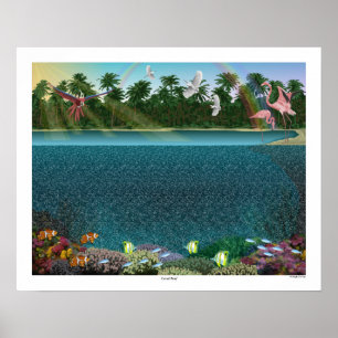 20" x 16" "Korallenriff" 3D Poster von Magic Eye®