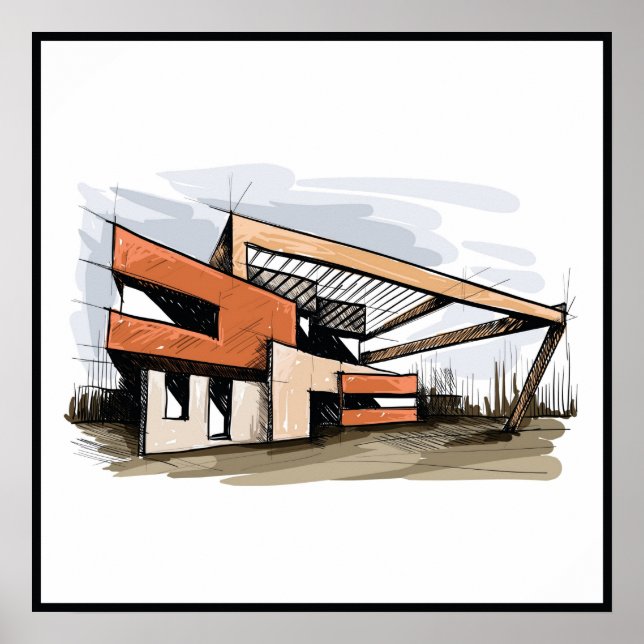 20 x 20 Abstrakte Hausmauer Art Poster (Vorne)