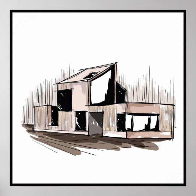 20 x 20 Abstrakte Hausmauer Art Poster (Vorne)