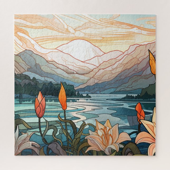 20" x 20" Nature Illustration, 676 Stück Puzzle (Vertikal)