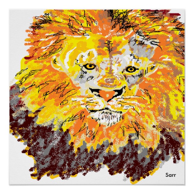 20" x 20", Poster Paper (Semi-Gloss) Lion (Vorderseite)