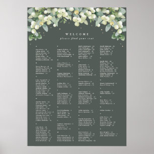 20 x 28" Alphabetischer Sitzplan für 150 Personen Poster