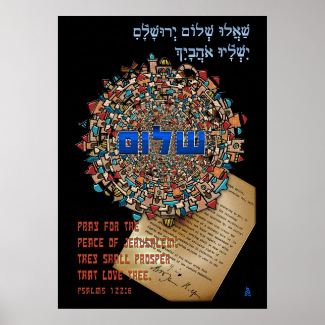 20 x 28 Zoll für Frieden in Jerusalem Poster (Vorne)
