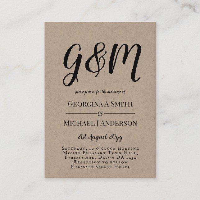 20 x Budget FOTO Hochzeitseinladungen mit ENVL. Hinweiskarte (Vorderseite)