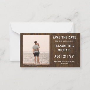 20 x HAUSHALT Foto Rett Dates Rustikales Holz Mitteilungskarte